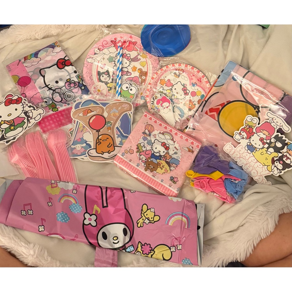NEW Hello KITTY Birthday Party Decorations kit everything pictured multiple amt